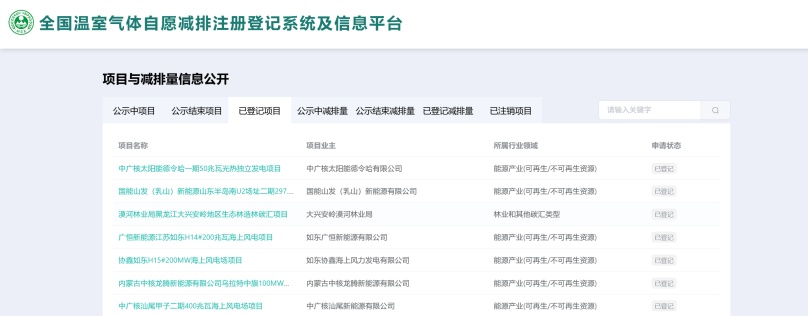 全国首个造林碳汇CCER项目登记